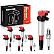 APIC0614 12-Piece Kit Red Ignition Coil and Iridium Spark Plug Kits