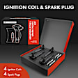 APIC0625 4x Black Ignition Coil & IRIDIUM Spark Plug Kits