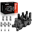 APIC0630 1x Black Ignition Coil & 6x IRIDIUM Spark Plug Kits
