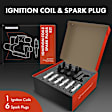 APIC0630 1x Black Ignition Coil & 6x IRIDIUM Spark Plug Kits