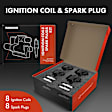 APIC0639 16-Piece Kit Black Ignition Coil and Iridium Spark Plug Kits