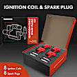 APIC0640 16-Piece Kit Red Ignition Coil and Iridium Spark Plug Kits