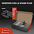 APIC0643 1x Black Ignition Coil & 6x IRIDIUM Spark Plug Kits