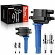 APIC0644 2x Black Ignition Coil & 4x IRIDIUM Spark Plug Kits