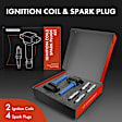 APIC0644 2x Black Ignition Coil & 4x IRIDIUM Spark Plug Kits