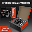 APIC0645 1x Ignition Coil & 4x IRIDIUM Spark Plug Kits