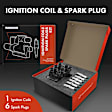 APIC0652 1x Black Ignition Coil & 6x IRIDIUM Spark Plug Kits