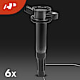 APIC0668 6x Black Ignition Coil & IRIDIUM Spark Plug Kits