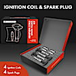 APIC0674 16-Piece Kit Black Ignition Coil and Iridium Spark Plug Kits