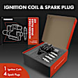 APIC0679 1x Black Ignition Coil & 4x IRIDIUM Spark Plug Kits