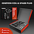 APIC0681 4x Black Ignition Coil & IRIDIUM Spark Plug Kits
