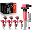 APIC0686 16-Piece Kit Red Ignition Coil and Iridium Spark Plug Kits