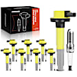 APIC0687 16-Piece Kit Yellow Ignition Coil and Iridium Spark Plug Kits
