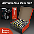 APIC0687 16-Piece Kit Yellow Ignition Coil and Iridium Spark Plug Kits