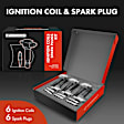 APIC0690 12-Piece Kit Gray Ignition Coil and Iridium Spark Plug Kits
