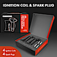 APIC0695 8-Piece Kit Black Ignition Coil and Iridium Spark Plug Kits