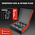 APIC0703 12-Piece Kit Black Ignition Coil and Iridium Spark Plug Kits