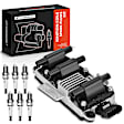 APIC0746 1 Pc Ignition Coil & 6 Pcs IRIDIUM Spark Plug Kits