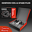 APIC0746 1 Pc Ignition Coil & 6 Pcs IRIDIUM Spark Plug Kits