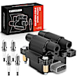 APIC0749 1 Pc Ignition Coil & 4 Pcs IRIDIUM Spark Plug