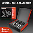 APIC0897 3 Pcs Ignition Coil & 6 Pcs IRIDIUM Spark Plug Kit