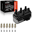 APIC0901 1 Pc Ignition Coil + 6 Pcs IRIDIUM & Platinum Spark Plug Kit