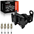 APIC0902 1 Pc Ignition Coil & 4 Pcs IRIDIUM Spark Plug Kit