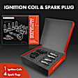 APIC0902 1 Pc Ignition Coil & 4 Pcs IRIDIUM Spark Plug Kit