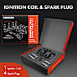 APIC0903 1 Pc Ignition Coil & 4 Pcs IRIDIUM Spark Plug Kit