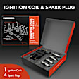 APIC0905 1 Pc Ignition Coil + 4 Pcs IRIDIUM & Platinum Spark Plug Kit