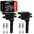APIC0906 2 Pcs Ignition Coil & 4 Pcs IRIDIUM & Platinum Spark Plug Kit