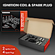 APIC0906 2 Pcs Ignition Coil & 4 Pcs IRIDIUM & Platinum Spark Plug Kit