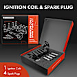APIC0909 1 Pc Ignition Coil & 4 Pcs IRIDIUM Spark Plug Kit