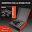 APIC0910 1 Pc Ignition Coil & 4 Pcs IRIDIUM & Platinum Spark Plug Kit
