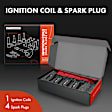 APIC0913 1 Pc Ignition Coil & 4 Pcs IRIDIUM & Platinum Spark Plug Kit