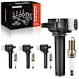 APIC0916 4 Pcs Ignition Coil & 4 Pcs IRIDIUM & Platinum Spark Plug Kit