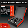 APIC0917 4 Pcs Ignition Coil + 4 Pcs IRIDIUM & Platinum Spark Plug Kit