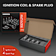 APIC0920 1 Pc Ignition Coil & 4 Pcs IRIDIUM & Platinum Spark Plug Kit