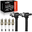 APIC0922 6-Piece Kit Ignition Coil and Iridium and Platinum Spark Plug Kit
