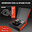 APIC0944 1 Pc Ignition Coil & 4 Pcs IRIDIUM & Platinum Spark Plug Kit