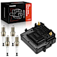 APIC0945 1 Pc Ignition Coil & 4 Pcs IRIDIUM & Platinum Spark Plug Kit