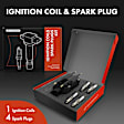 APIC0947 1 Pc Ignition Coil & 4 Pcs Iridium & Platinum Spark Plug Kits