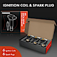 APIC0950 6 Pcs Ignition Coil & 6 Pcs IRIDIUM & Platinum Spark Plug Kit
