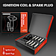 APIC0958 1 Pc Ignition Coil & 8 Pcs Iridium & Platinum Spark Plug Kits