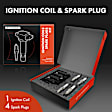 APIC0961 1 Pc Ignition Coil & 4 Pcs Double Iridium Spark Plug Kits