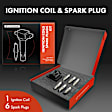 APIC0962 1 Pc Ignition Coil & 6 Pcs IRIDIUM & Platinum Spark Plug Kit