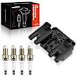 APIC0970 1 Pc Ignition Coil & 4 Pcs IRIDIUM & Platinum Spark Plug Kit