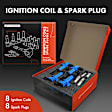 APIC1002 8 Pcs Ignition Coils & 8 Pcs Double Iridium Spark Plug Kits