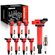 APIC1011 8 Pcs Ignition Coils & 8 Pcs Double Iridium Spark Plug Kits