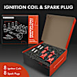 APIC1011 8 Pcs Ignition Coils & 8 Pcs Double Iridium Spark Plug Kits